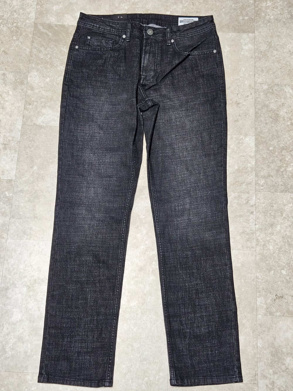 Buffalo David Bitton Jackson Straight Stretch Jeans Mens 32x32 Light Black Wash